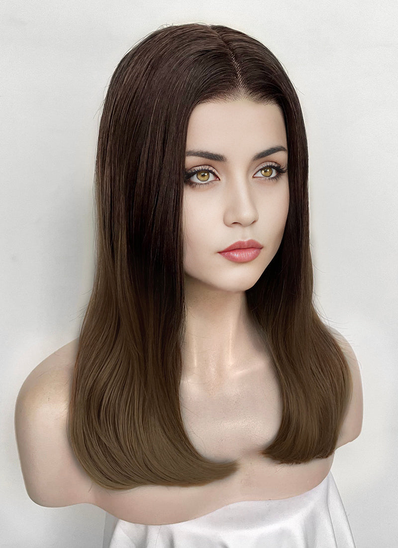From the World of John Wick: Ballerina Eve Macarro Two Tone Brunette Straight Lace Front Synthetic Wig LF3366