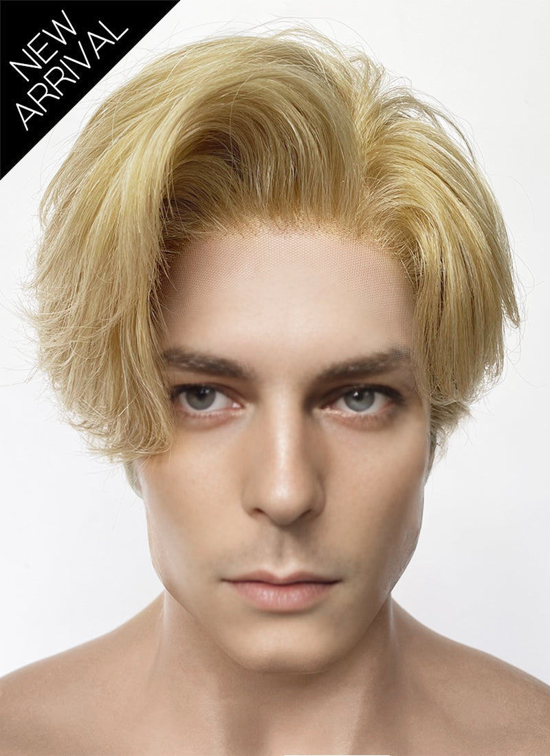 Blonde Straight Lace Front Synthetic Men's Wig LF6148