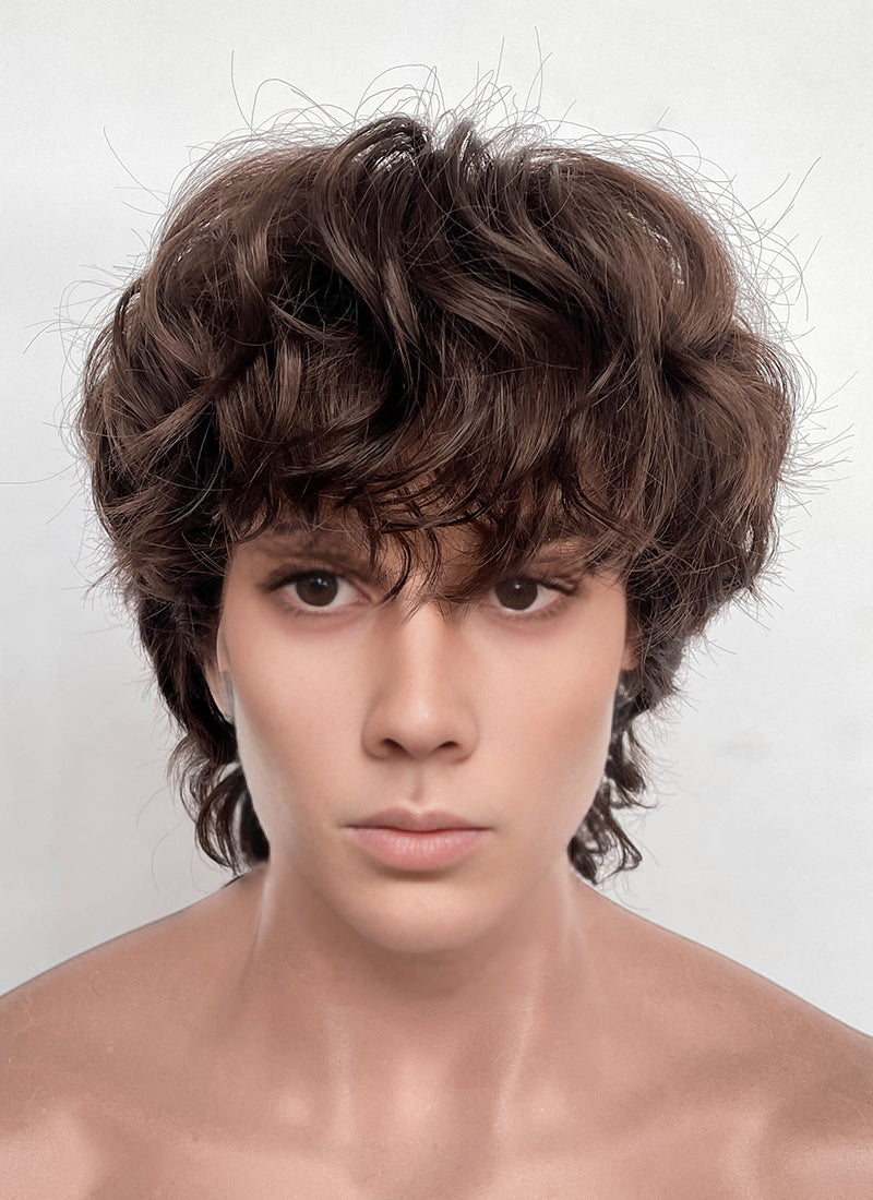 Wednesday Tyler Galpin Brunette Wavy Lace Front Synthetic Men's Wig LF8077