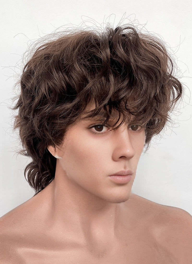 Wednesday Tyler Galpin Brunette Wavy Lace Front Synthetic Men's Wig LF8077