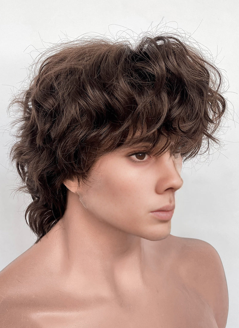 Wednesday Tyler Galpin Brunette Wavy Lace Front Synthetic Men's Wig LF8077
