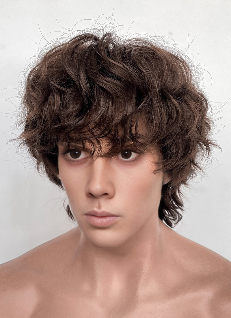 Wednesday Tyler Galpin Brunette Wavy Lace Front Synthetic Men's Wig LF8077