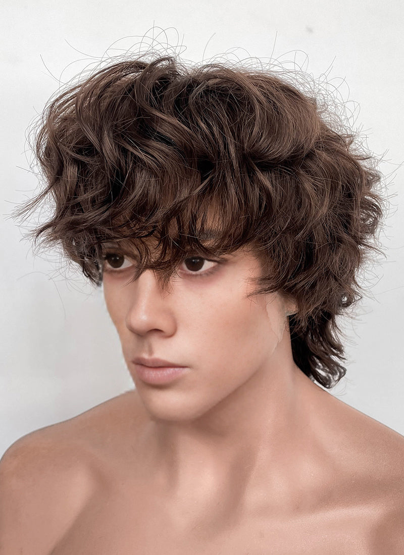 Wednesday Tyler Galpin Brunette Wavy Lace Front Synthetic Men's Wig LF8077