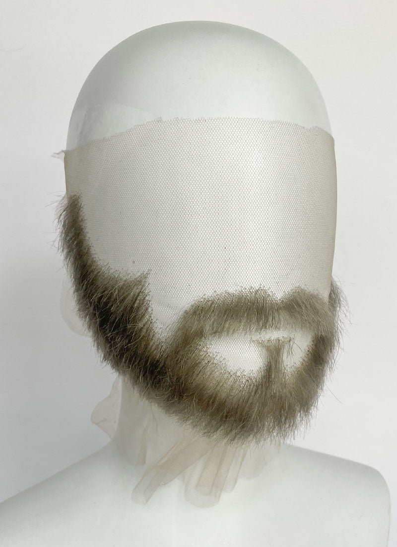 Handmade HD Lace Realistic Sage Grey Beard and Moustache Facial Hair Set MB002