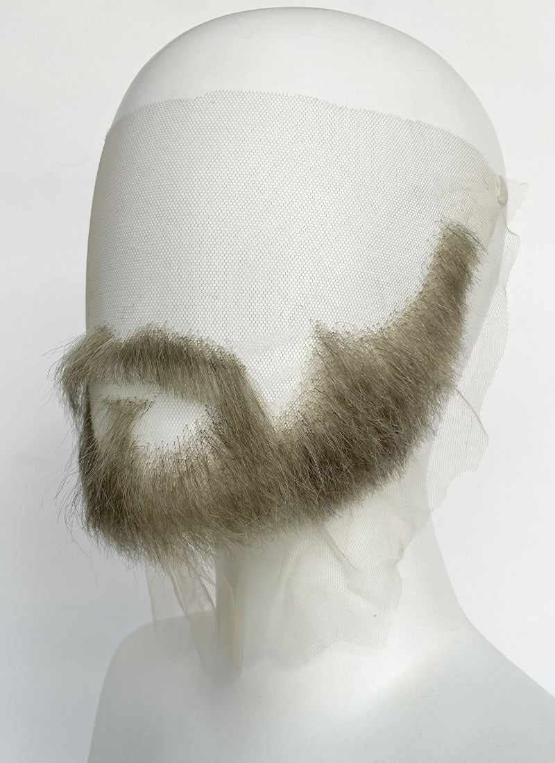 Handmade HD Lace Realistic Sage Grey Beard and Moustache Facial Hair Set MB002