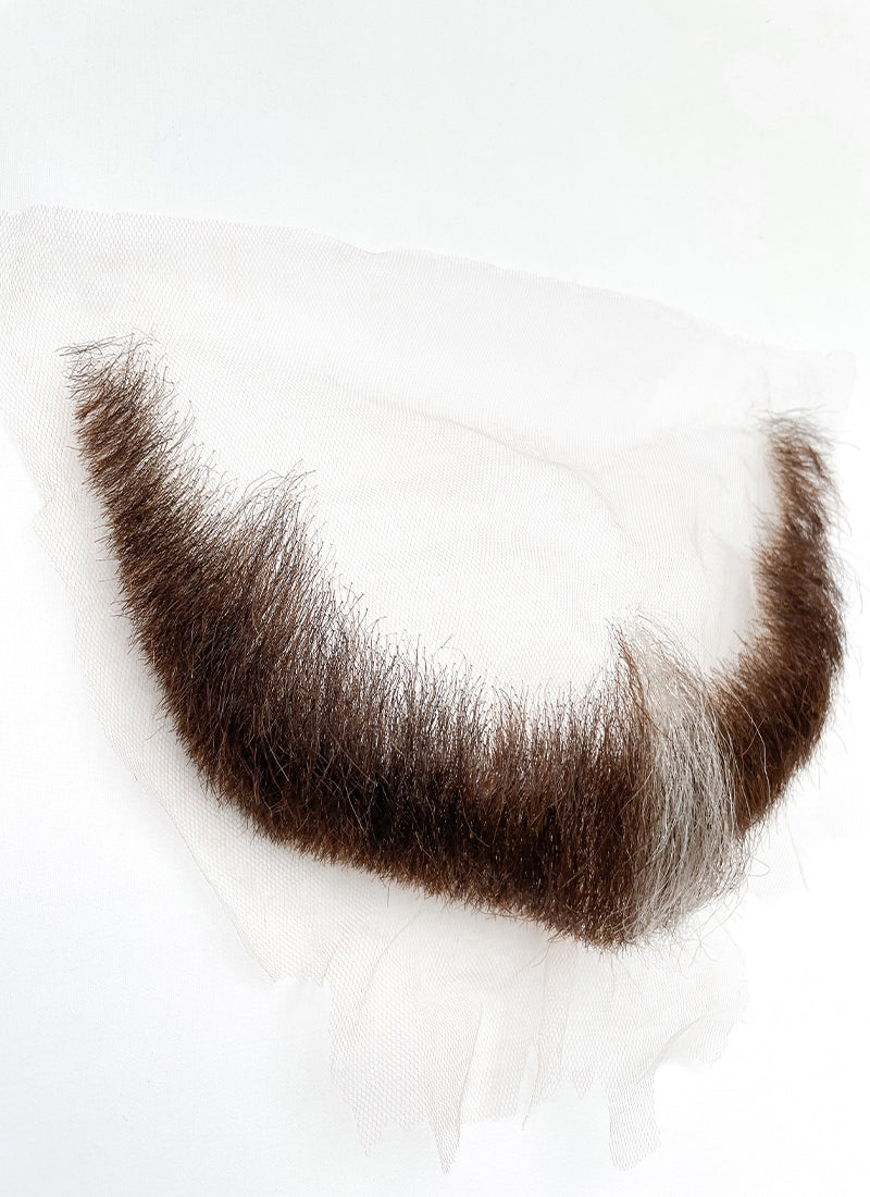 The Dragon Prince Viren Handmade HD Lace Realistic Brown Mixed Grey Beard Facial Hair Set MB008