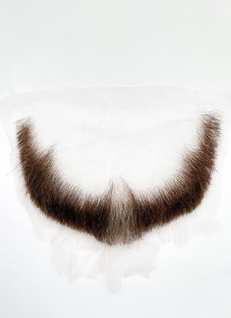 The Dragon Prince Viren Handmade HD Lace Realistic Brown Mixed Grey Beard Facial Hair Set MB008