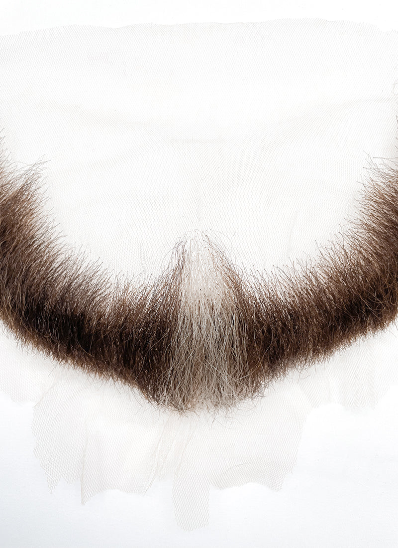 The Dragon Prince Viren Handmade HD Lace Realistic Brown Mixed Grey Beard Facial Hair Set MB008
