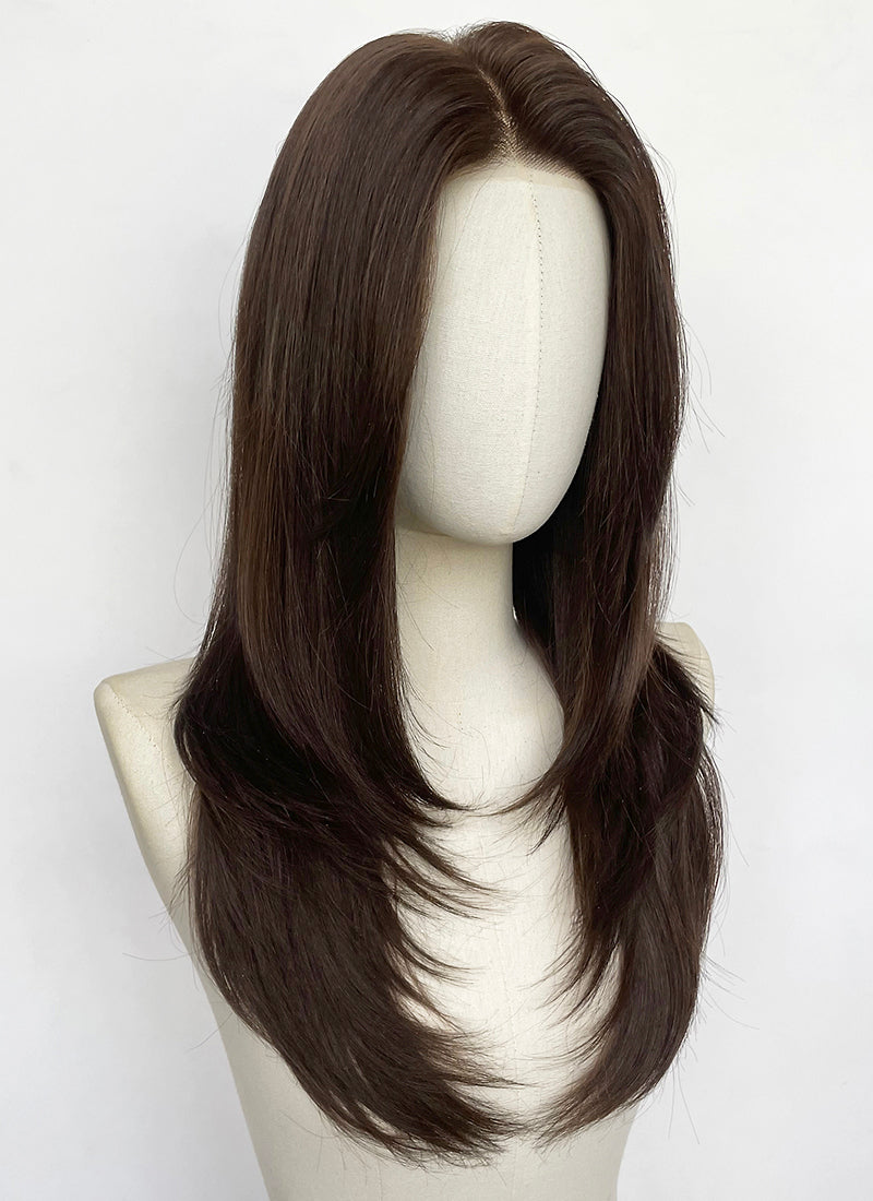 Brunette Straight Mono Top Kanekalon Lace Wig MN025