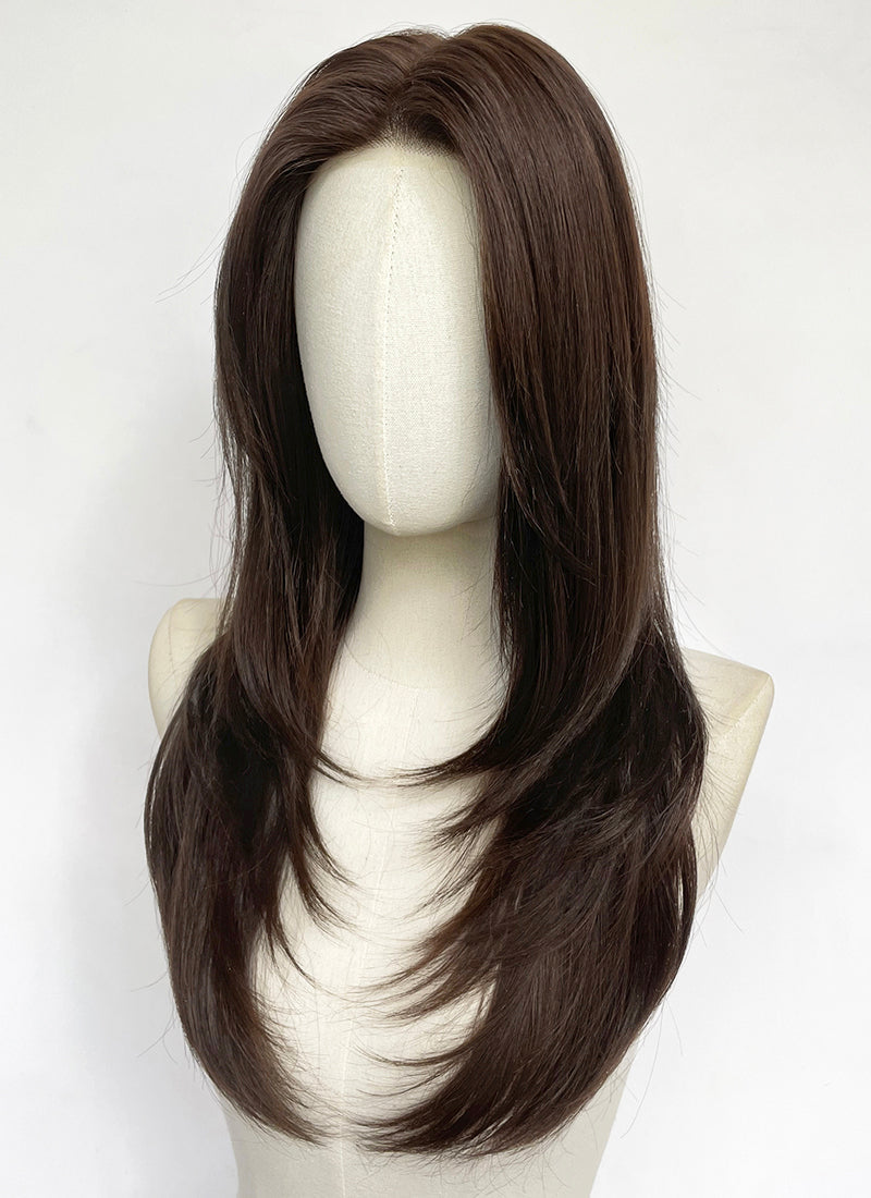 Brunette Straight Mono Top Kanekalon Lace Wig MN025