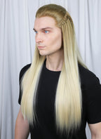 The lord of the rings The Hobbit Legolas Two Tone Blonde Braided Lace Front Synthetic Men's Wig LF2200