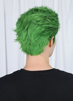 One Piece Roronoa Zoro Green Wavy Lace Front Synthetic Men's Wig LF6044