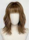 Blonde Mixed Brown With Dark Roots Wavy Mono Top Lace Wig MN014