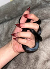 Nude-to-Wine Ombre Cat Claw Sultry Oval Handmade Press-On Nails NF059