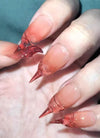Fox Spirit Nude to Russet Ombre Mystical Oval Handmade Press-On Nails NF075
