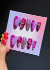Hand-Carved Purple Elegant & Luxe for Fall/Winter Almond Handmade Press-On Nails NF078