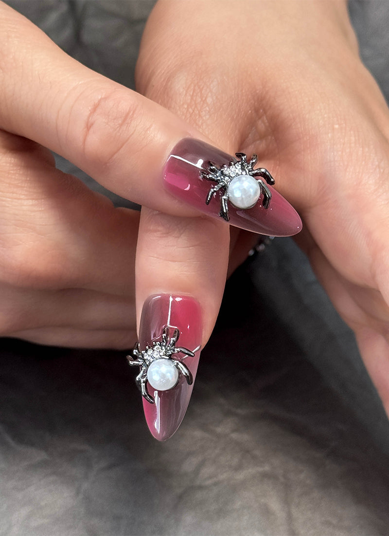 Gothic Spider Halloween Almond Handmade Press-On Nails NF079