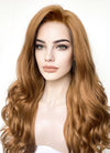 Chestnut Brown Wavy Lace Front Synthetic Wig LF109