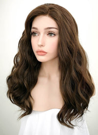 Dark Brown Wavy Lace Front Synthetic Wig LF1265 - Wig Is Fashion Australia