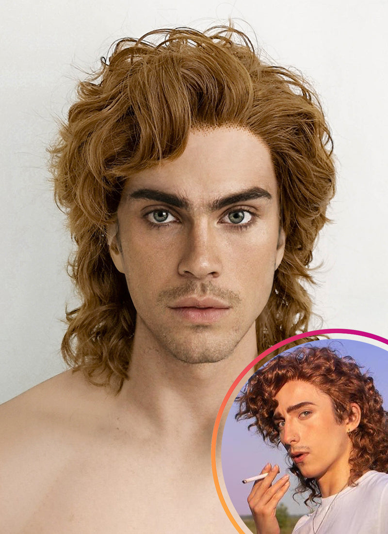 Stranger Things Billy Hargrove Brown Curly Lace Front Synthetic Wig LF1311A