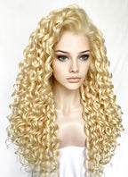 Blonde Curly Lace Front Synthetic Wig LF1322