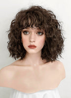 Stranger Things Nancy Wheeler Brunette Spiral Curly Lace Front Synthetic Wig LF169A