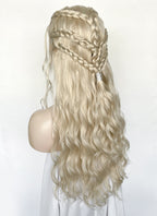 Game of Thrones Daenerys Targaryen Light Ash Blonde Braided Lace Front Synthetic Wig LF2158