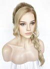 Ash Blonde With Brown Roots Braided Lace Front Synthetic Wig LF2163