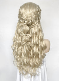 Pastel Ash Blonde Braided Lace Front Synthetic Wig LF2166