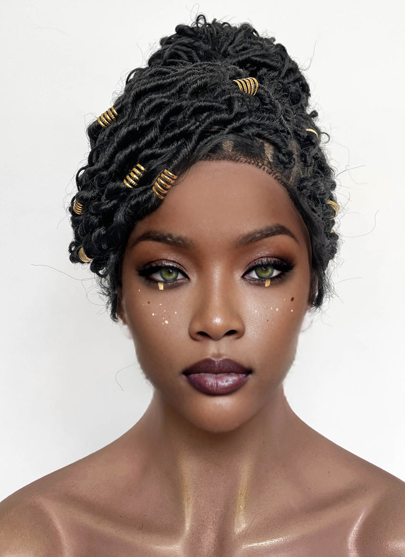 Arcane Mel Medarda Black Dreadlocks Braided Lace Front Synthetic Wig LF2176