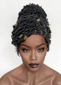 Arcane Mel Medarda Black Dreadlocks Braided Lace Front Synthetic Wig LF2176