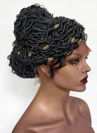 Arcane Mel Medarda Black Dreadlocks Braided Lace Front Synthetic Wig LF2176