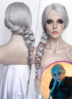 The Witcher IV Ciri Yaki Silver Grey Braided Lace Front Synthetic Wig LF2179