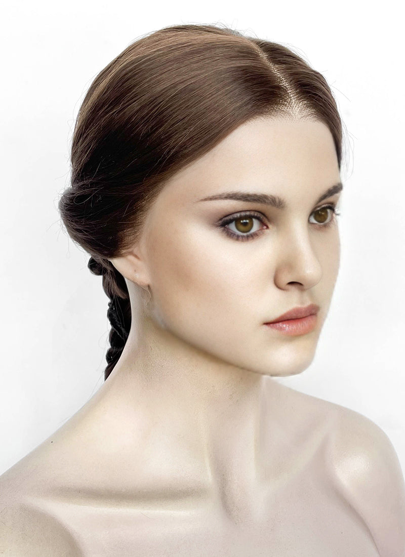 Star Wars Padme Amidala Brunette Braided Lace Front Synthetic Wig LF2181
