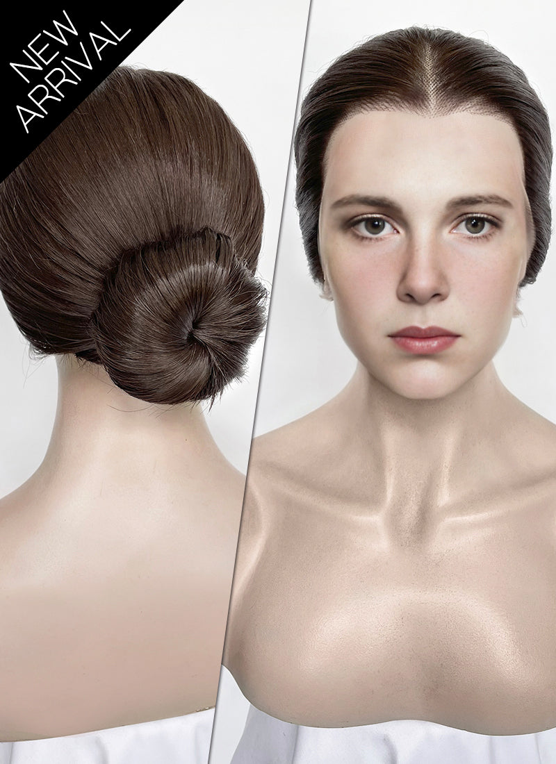 Stranger Things Eleven Brunette Braided Lace Front Synthetic Wig LF2183