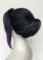 Demon Slayer: Kimetsu no Yaiba Shinobu Kocho Black Mixed Purple Braided Lace Front Synthetic Wig LF2197