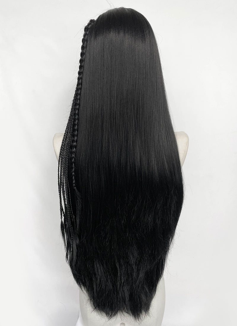 Black Braided Lace Front Synthetic Wig LF2204