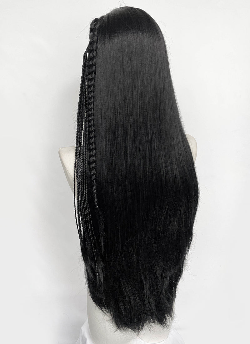 Black Braided Lace Front Synthetic Wig LF2204