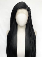 Black Braided Lace Front Synthetic Wig LF2204