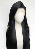 Black Braided Lace Front Synthetic Wig LF2204