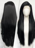 Black Braided Lace Front Synthetic Wig LF2204