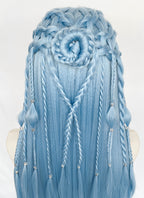 Pastel Blue Braided Lace Front Synthetic Wig LF2206