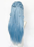 Pastel Blue Braided Lace Front Synthetic Wig LF2206