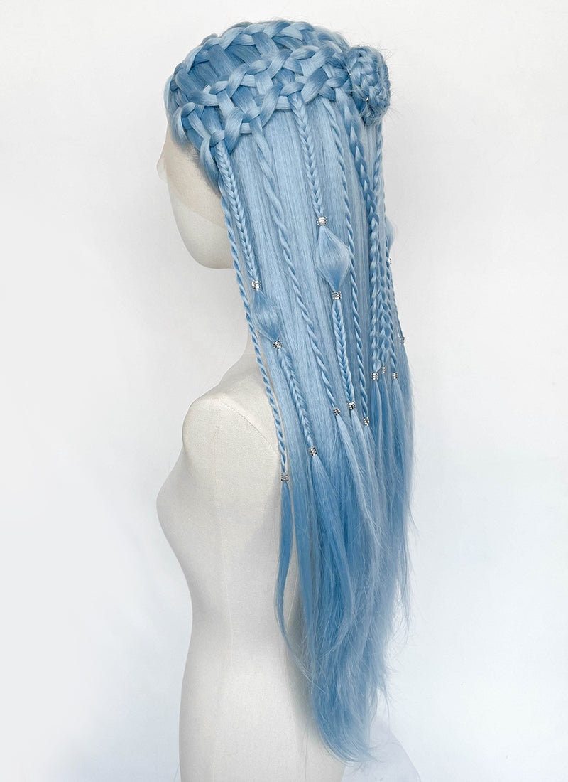 Pastel Blue Braided Lace Front Synthetic Wig LF2206