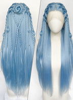 Pastel Blue Braided Lace Front Synthetic Wig LF2206