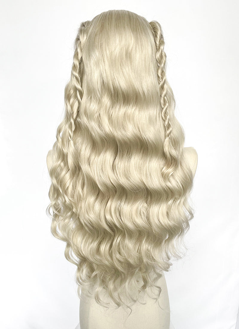 Game of Thrones Daenerys Targaryen Light Ash Blonde Braided Lace Front Synthetic Wig LF2209