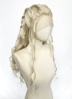 Game of Thrones Daenerys Targaryen Light Ash Blonde Braided Lace Front Synthetic Wig LF2209