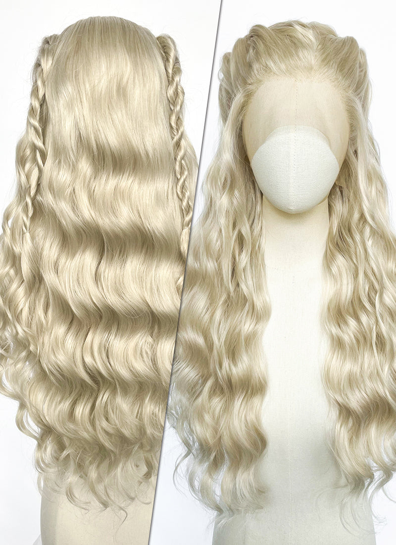 Game of Thrones Daenerys Targaryen Light Ash Blonde Braided Lace Front Synthetic Wig LF2209
