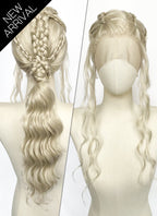 Game of Thrones Daenerys Targaryen Light Ash Blonde Braided Lace Front Synthetic Wig LF2210