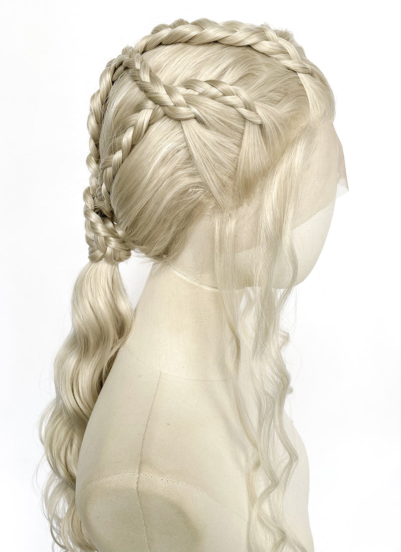 Game of Thrones Daenerys Targaryen Light Ash Blonde Braided Lace Front Synthetic Wig LF2210